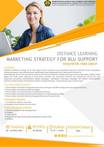 Distance Learning : Marketing Strategy for BLU Support